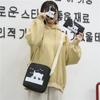 Mochila escolar de estilo coreano para estudiantes, mochila de lona de cinco piezas, mochila multifuncional para campus femenino con estampado de gato lindo