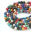 Pedras Vulcânicas Coloridas Redondas para Incenso Cor Mista Pedra Vulcânica Contas Soltas Artesanal Miçangas DIY Colar Acessórios de Joia Atacado