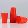 Fábrica de Origen Taza Desechable Roja y Blanca de PP para Degustación Taza para Beber en Fiestas Taza de Cerveza Colorida Taza para Jugos