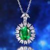 E-commerce transfronteiriço mais vendido colar com pingente de prata esterlina s925 verde nano bege azul rubi produtos de design de diamante completo feminino