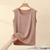Camisola de Modal de Talla Grande con Hombros Anchos para Mujer, Verano Holgada, Capa Base Adelgazante, Top Fino sin Mangas para Ropa Exterior