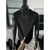 Top Preto sem Mangas de Seda de Gelo Secagem Rápida para Homens, Estilo Fino de Verão, Design em Retalhos, Camiseta sem Mangas com Design de Rebites, Regata Esportiva