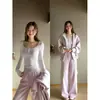 Sudadera con capucha casual rosa, ropa deportiva chic de otoño estilo coreano inspirada en la dopamina, top fino de alta gama