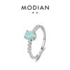 Anillo Modian de plata de ley S925 con ópalo incrustado para mujer, diseño de nicho, sentido de diseño coreano, elegante para el dedo índice, moda ins