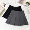 Falda Plisada Gris para Mujer, Falda Corta de Cintura Alta para Primavera y Otoño con un Diseño Elegante, Favorecedora y Versátil, Falda de Corte A Anti-Exposición, Nuevo Modelo 2026