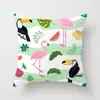 Suministro directo de fábrica funda de almohada pintada a mano con diseño de flamenco lindo animal tropical y planta funda para cojín de respaldo de coche