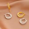 Pendientes de plata de ley 925 con triple aro y circonita para mujer, pequeños, únicos, elegantes, con hebilla para la oreja, joyería delicada y con sentido avanzado.