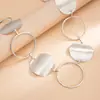 Cadena de Cintura de Metal Retro con Anillos Entrelazados para Mujer, Cadena de Cuerpo para Cintura de Disco Cepillado de Diseñador