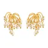 Pendientes de Perla Estilo Vintage Fuegos Artificiales, Pendientes de Borla Geométricos Retro Franceses, Pendientes de Diseño Nicho