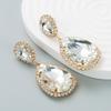 Moda Europeia e Americana Personalizado Nova Liga Brilhante Diamante Pingente Brincos Brincos Femininos Exagerados High-end