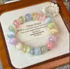 Pulsera de Piedra Ojo de Gato de 10 mm de Alto Valor Estético para Amigas y Estudiantes, Pulsera de Verano Ins Colorida Linda en Colores de Caramelo