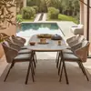 Conjunto de Mesa e Cadeiras Externas Nórdicas Pátio Jardim Villa Varanda Cadeira de Rattan Sintético Protetor Solar Varanda Externa Cadeira de Rattan Externa Conjunto de Três Peças