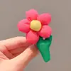 Pinza de Tela Linda para Niños Coreanos Flor Grande Bloques de Color Pinza Lateral Dopamina Lateral Frente Parte Posterior de la Cabeza Accesorio para el Cabello para Niñas