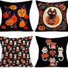Funda de Almohada de Calavera de Halloween Transfronteriza, Almohada Lumbar para el Hogar, Funda de Cojín de Calabaza para Sofá, Cojín de Oficina, Admite Personalización