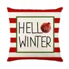 Funda de almohada de lino para festival navideño transfronterizo, funda de cojín para oficina, funda de almohada simple para respaldo y soporte lumbar, cojín