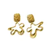 Pendientes de Estilo Europeo y Americano de Lujo Ligero Transfronterizos, Pendientes con Forma Geométrica de Línea Diseño de Estrella de Mar, Pendientes Versátiles y de Alta Gama para Mujer
