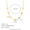 Colección de Cadenas Versátiles Elegantes de Acero Inoxidable Chapado en Oro de 18 Quilates Transfronterizas Europeas y Americanas Corazón Gota de Agua Flor de Circonita Clip Cadena de Bolas