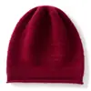Chapéu de Cashmere Feminino 100% Cashmere Puro Nova Moda Enrolado Cor Pura Tricô Baotou Proteção Auricular Chapéu Quente