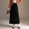 Saia longa elegante e estilosa para mulheres, nova coleção outono/inverno 2026, cintura alta, modeladora, com barra ampla e silhueta em A, moderna