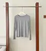 Camisa Básica de Manga Longa Lenzing Tencel Acetato para Mulheres, Lã Merino Liocel Outono e Inverno Gola Redonda Top de Malha Quente