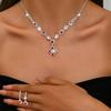 Moda Europeu e Americano Terno de Noiva Completo Diamante Personalidade Colar Pulseira Brincos Terno Simples Acessórios de Vestido
