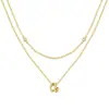 Amazon Transfronterizo Nuevo Collar de 26 Letras Moda Retro Cadena de Clavícula en Capas Simple Dulce Fresco Estilo Festivo para Mujeres