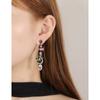 Aretes de Moda Transfronteriza Europea y Americana Temperamento Largos Flor Diseño de Zirconia Degradada Sentido del Diseño Aretes de Aguja de Plata s925 para Mujer