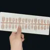 Nuevas Tiras de Uñas Portátiles al por Mayor Cortas Redondas Estilo Coreano Coloridas Lunares Rosa Nude Uñas Lindas Femeninas