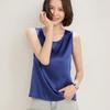 Camisola Suelta de Color Sólido para Mujer 2025 Top de Primavera y Verano Sin Mangas Traje Corto de Satén Ropa Interior de Seda de Morera para Mujer
