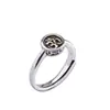 Joia Fina de Prata Tailandesa Prata 925 Anel Unisex Vajra Mantra Sânscrito Anel Estilo Vintage