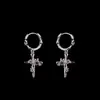 Design de nicho estilo frio brincos de argola com cruz design de personalidade brincos de tarraxa doces e cool de alto nível para amantes de homens e mulheres