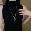 Colar longo de suéter em forma de gota d'água com incrustação de diamantes de alta qualidade, corrente para clavícula de luxo leve europeia e americana, estilo nicho, para celebridades da internet, para mulheres
