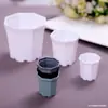 4,8cm Planta Suculenta Vaso Polegar Mini Pequeno Simples Imitação Porcelana Plástico Vaso de Flores Octogonal com Prato Plantas Verdes