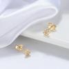 Pendientes de Botón de Plata S925 Huasheng Jewelry Pendientes de Capullo de Flor de Oro de 14K Pendientes Versátiles Venta Directa de Fábrica Al por Mayor