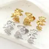Anel Aberto em Aço Inoxidável Estilo Europeu e Americano Banhado a Ouro 18K Anel de Personalidade Versátil Anel Simples de Aço Titânio Joias Atacado