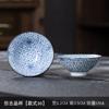 Porcelana Azul y Blanca Sombrero de Bambú Taza Fabricante Venta Directa Dehua Porcelana Blanca Taza de Té Pequeña Tazón de Té Pequeño Alto Estilo Retro Taza de Montaña y Agua