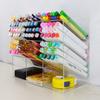 Porta-Canetas Transparente Acrílico Criativo Escada Rack de Armazenamento Porta-Caneta Gel Caneta Marcadora Porta-Canetas Acrílico para Mesa de Estudante