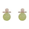 Pendientes de botón de perla con barra de metal, nuevos, elegantes, simples, de verano, diseño elegante, de lujo ligero, suaves, versátiles, para mujer