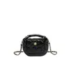 Bolso de Nicho Francés para Mujer 2025 Nuevo Color Puro Bolso Luna Bordado Acolchado Cadena de Hilo Bolso Cruzado para Mujer