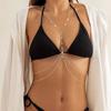 Cadena de Pecho Transfronteriza Europea y Americana Accesorios de Pecho Simples Ropa Interior Brillante y Sexy para Mujer Ropa para Espectáculo Accesorios a Juego Cadena Corporal de Playa