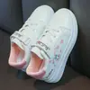 Zapatos para Niños, Zapatos Blancos para Niñas, Transpirables Primavera Nuevo Estilo Zapatos para Niños, Tenis para Niñas, Zapatos Deportivos Casuales de Cuero para Estudiantes