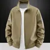 Moletom Cardigan Masculino 2026 Primavera/Outono de Manga Longa com Gola Alta, Jaqueta Forrada com Lã, Peça Externa Curta, Top Esportivo Casual da Moda