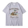 Camiseta de manga corta y cuello redondo de calle para hombre y mujer con estampado retro japonés de Outer Banks3 islas Bund transfronterizo