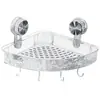 Estante de baño con ventosa, estante de almacenamiento triangular sin taladro, estante de drenaje de pared para baño, estante de plástico para artículos de tocador