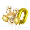 Decoração de festa de aniversário e aniversário de casamento Balão de folha de alumínio digital dourado de 32 polegadas Festa de aniversário para Meninos Meninas Senhoras