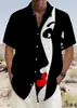 Camisa Hawaiana Estampada con Degradado de Color Primavera y Verano para Hombre Vacaciones Playa Comercio Transfronterizo Fabricante Camisa de Manga Corta de Verano