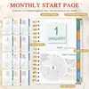 Agenda A5 con espiral, de página diaria, para oficina, con atractivo diseño floral, para Amazon transfronterizo, en inglés