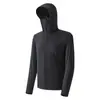 Ropa Original de Protección Solar de Hilo para Hombres y Mujeres, Ropa Transpirable de Seda Helada para Pesca al Aire Libre, Chaqueta Negra de Goma con Ala Grande para Protección Solar UV