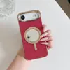 Espejo de Cosméticos de Moda para Mujer con Diamantes y Funda de Teléfono Móvil Dos en Uno Adecuada para Apple Iphone16Promax