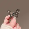 Exquisita Pinza para el Cabello Mariposa con Pedrería Negra para Mujer Nueva Pinza Pequeña Pinza Superior para Cabello Semi-Recogido Pinza de Tiburón Pinza para el Cabello en la Parte Posterior de la Cabeza